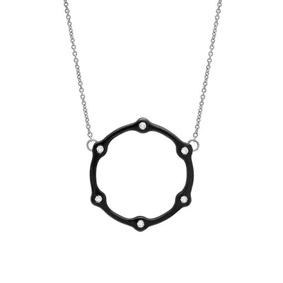 Diamond Gear Necklace | Black Gold