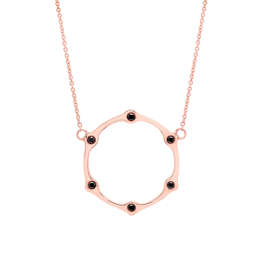 Diamond Gear Necklace | Rose Gold