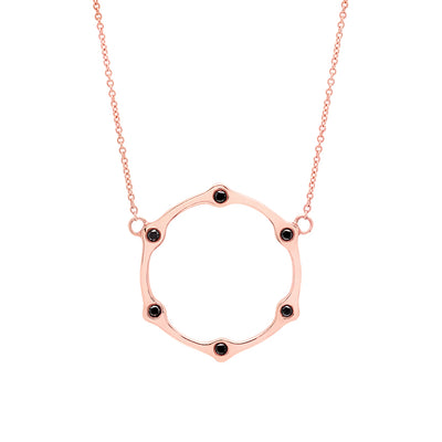 Black Diamond Gear Necklace | Rose Gold  Necklace Rachel Katz Jewelry