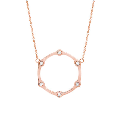 Diamond Gear Necklace | Rose Gold