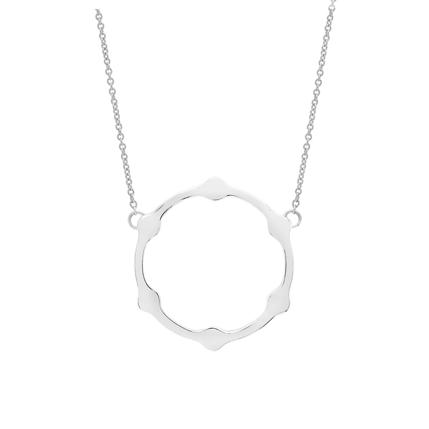 Diamond Gear Necklace | White Gold