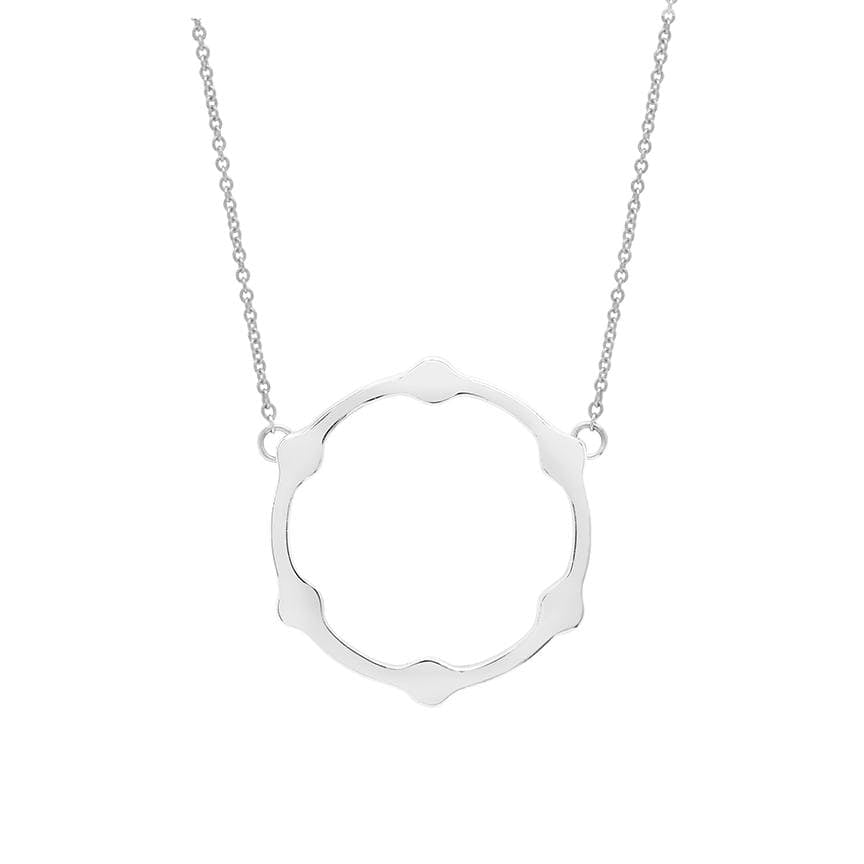 Black Diamond Gear Necklace | White Gold