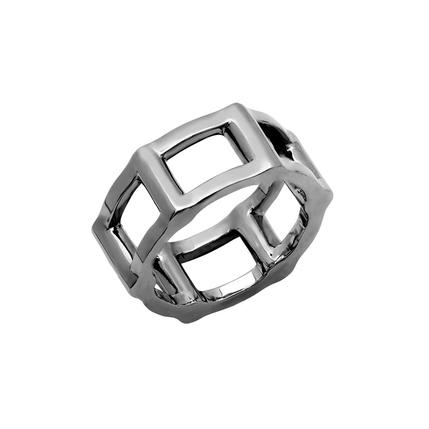 Half Cage Ring | Black Gold