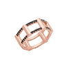 Black Diamond Half Cage Ring | Rose Gold  Ring Rachel Katz Jewelry