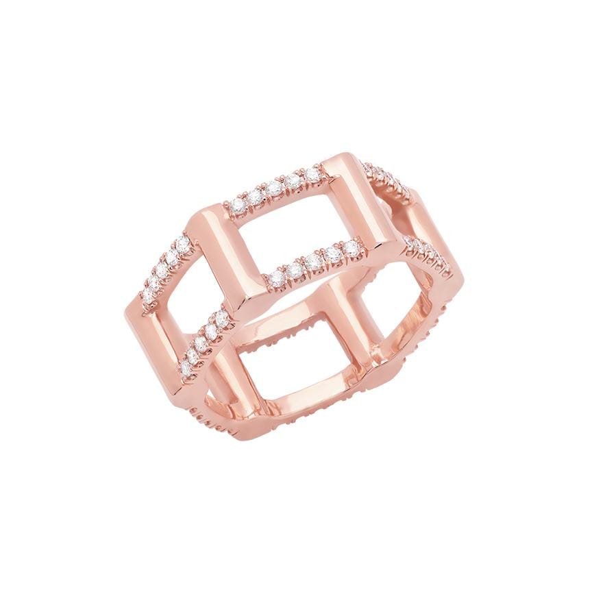 Diamond Half Cage Ring | Rose Gold
