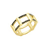 Black Diamond Half Cage Ring | Yellow Gold  Ring Rachel Katz Jewelry