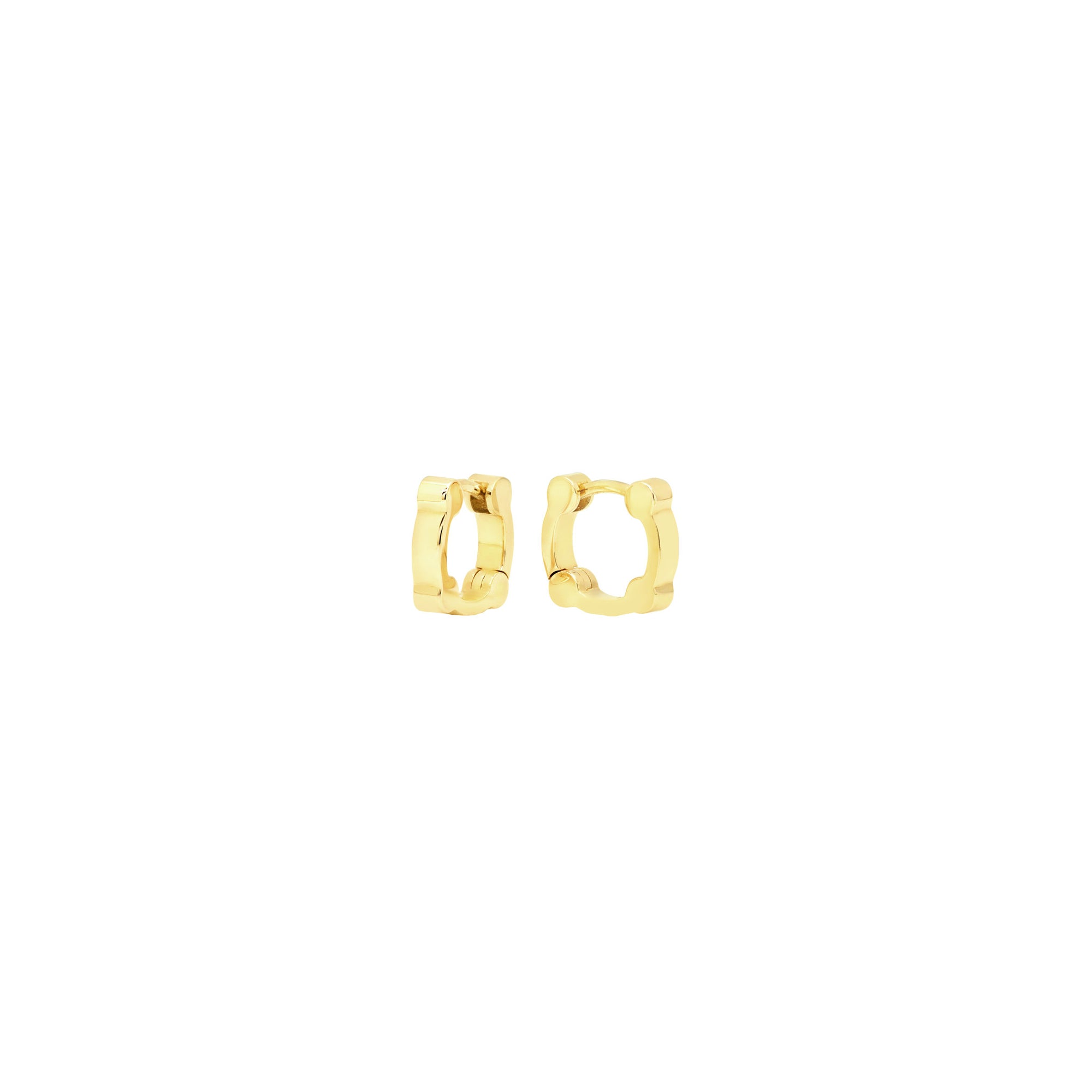 Cage Huggies | Yellow Gold