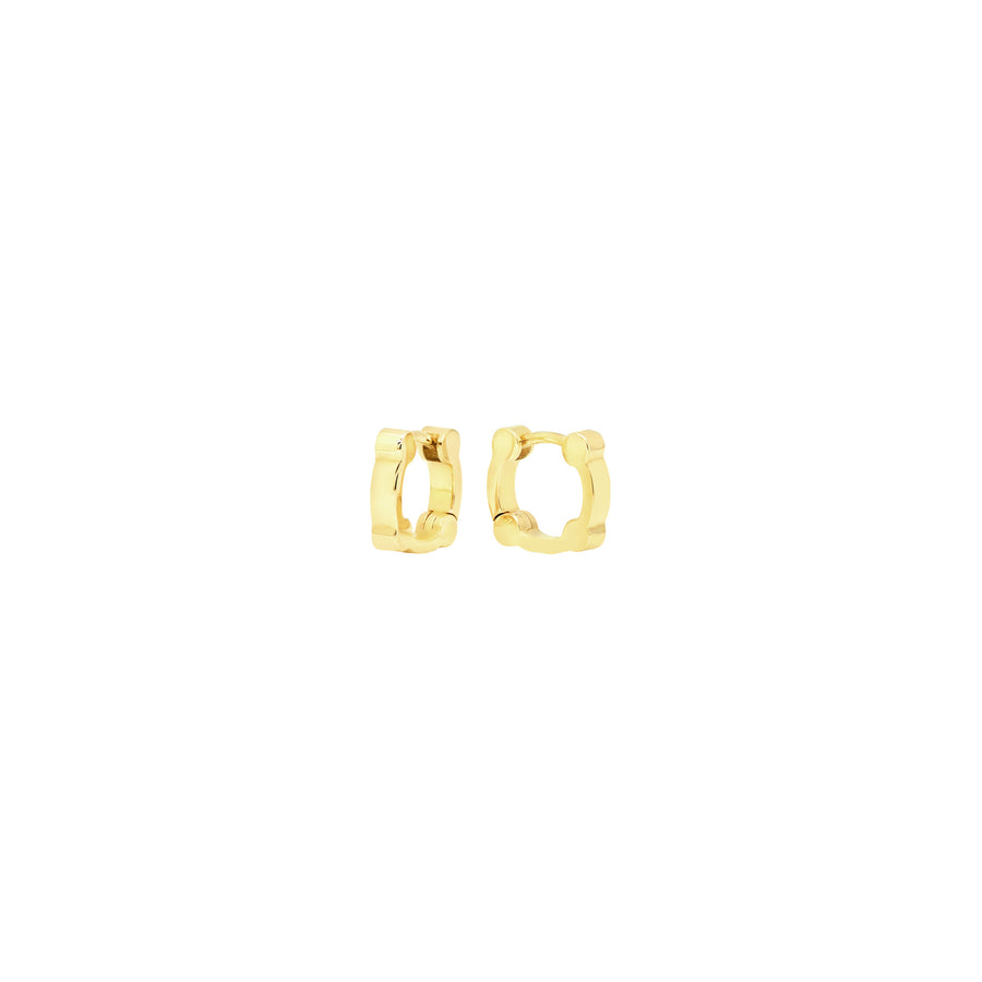 Cage Huggies | Yellow Gold