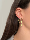Medium Half Diamond Triangle Earrings | Rose Gold