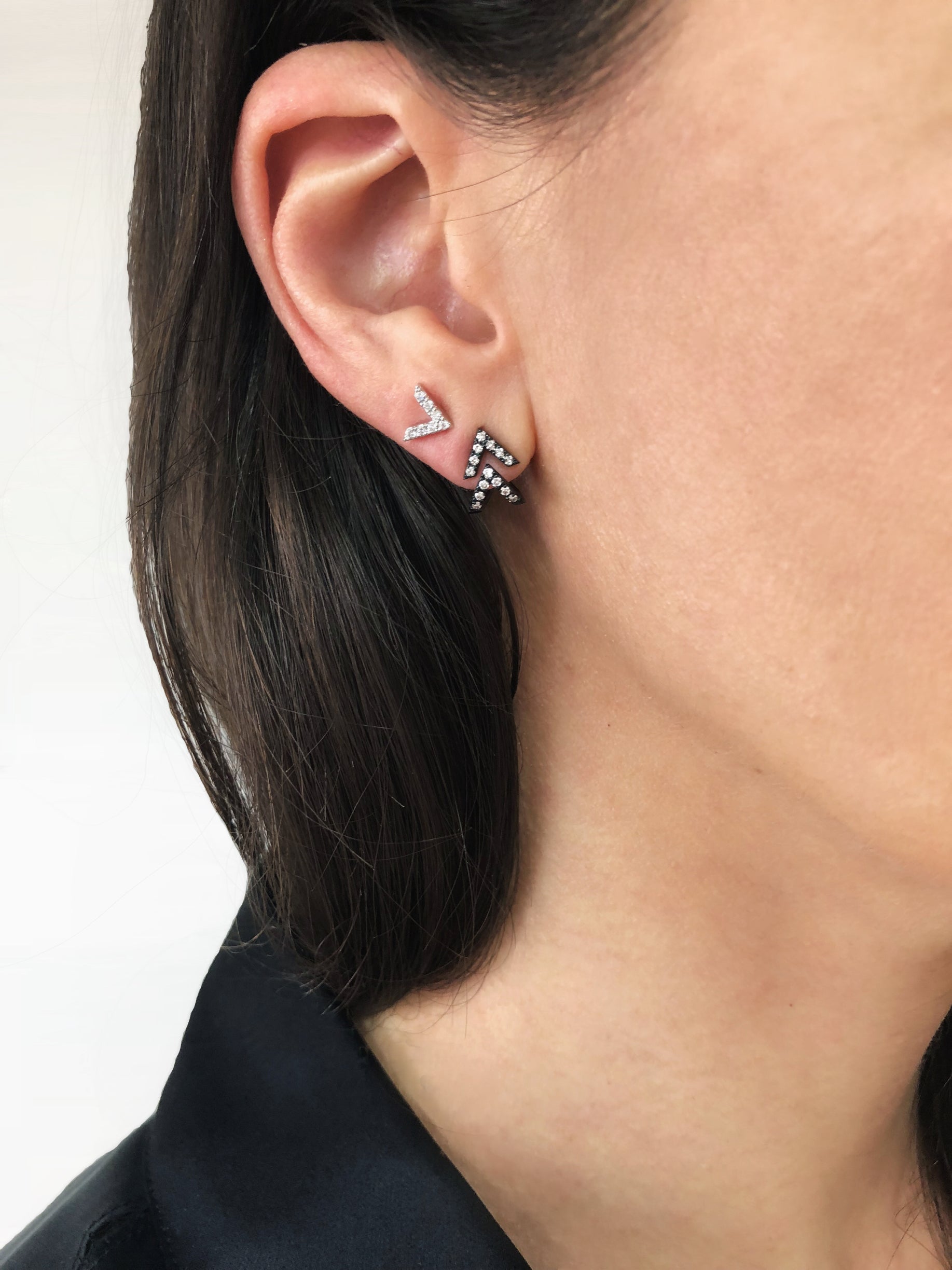 Black Diamond Dagger Studs | Black Gold