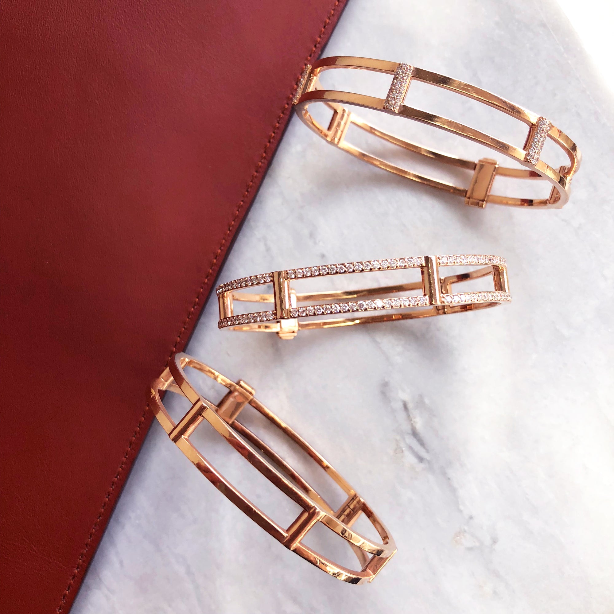 Locking Cage Bracelet | Rose Gold
