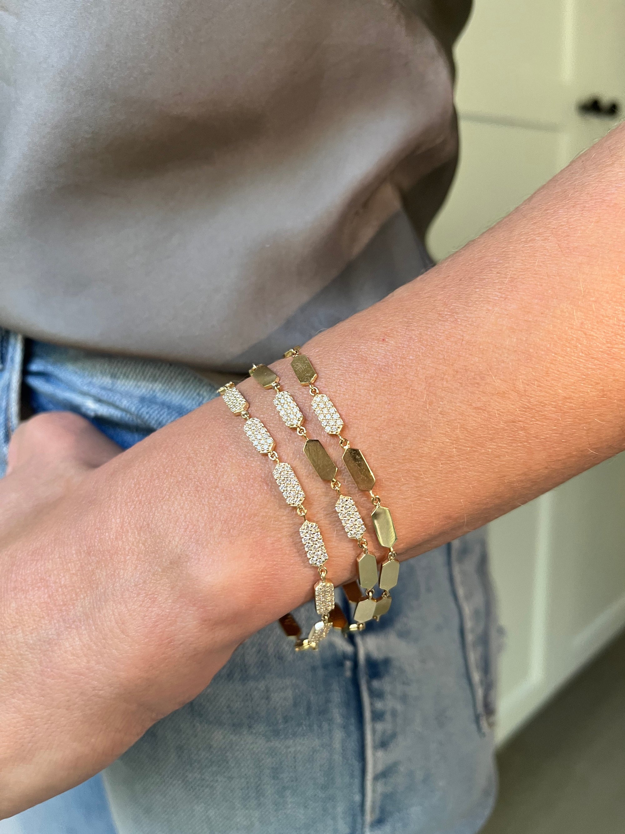 Diamond Confetti Bracelet - 1 Station | Yellow Gold