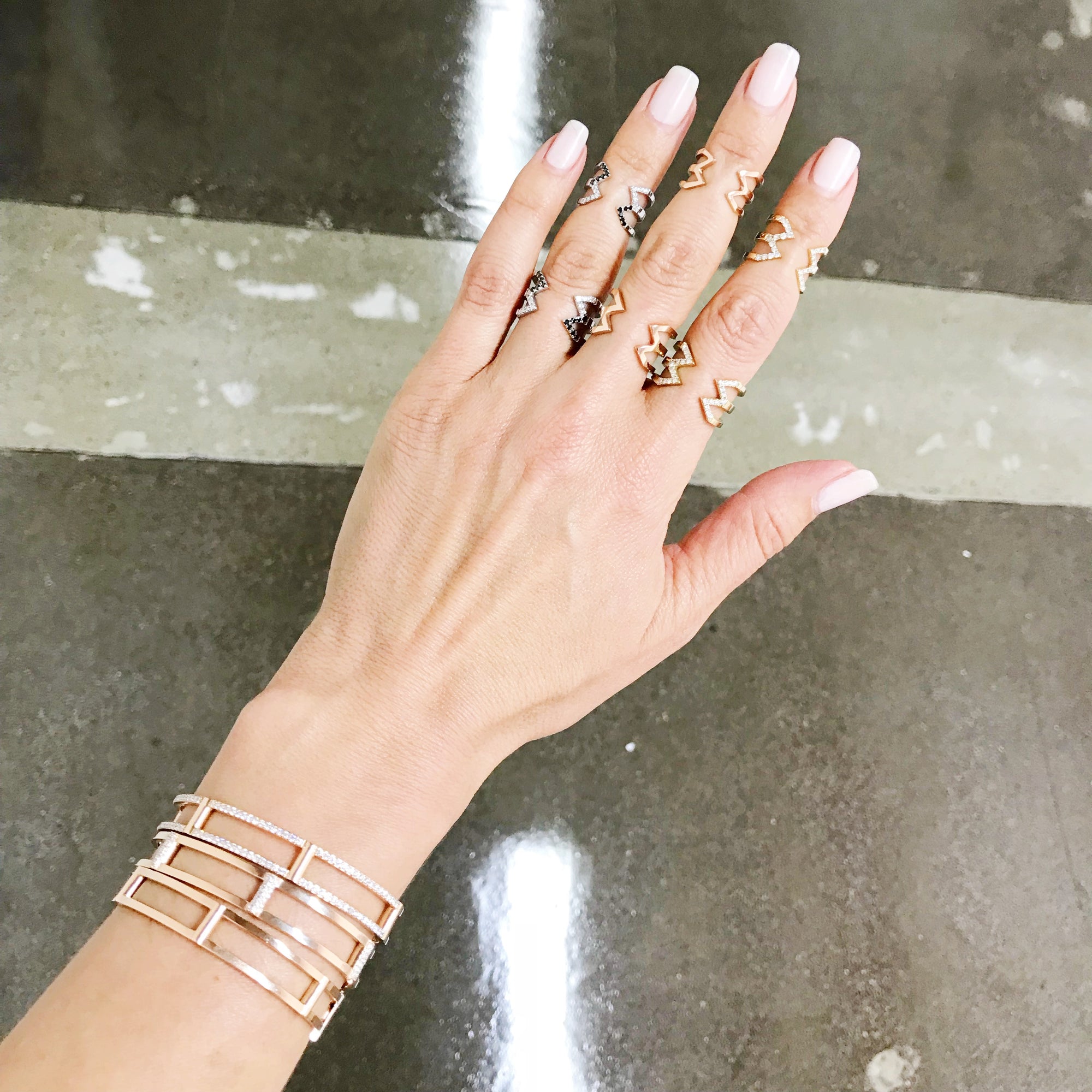 Black Diamond Dagger Ring | Yellow Gold