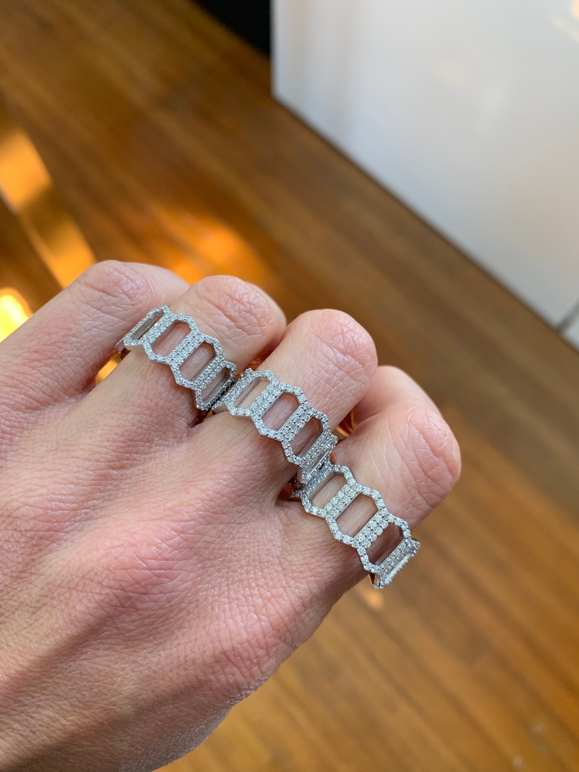 Black Diamond Open Marquis Ring | White Gold