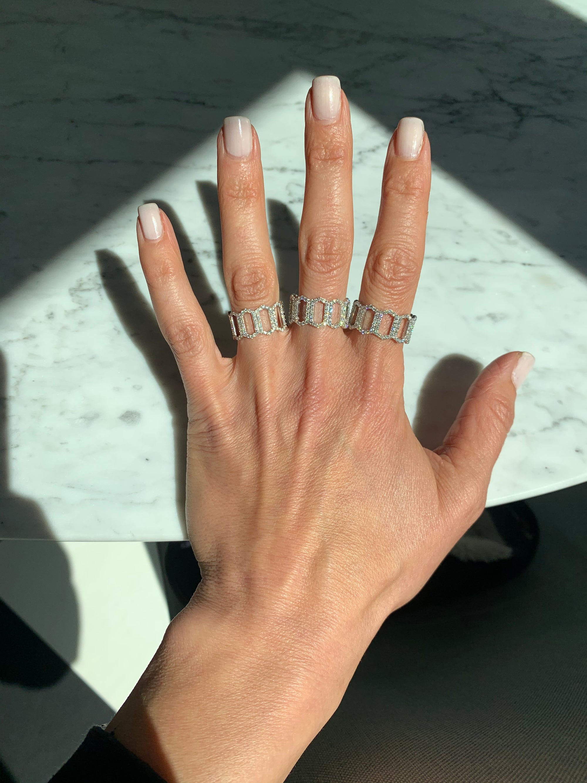 Black Diamond Open Marquis Ring | White Gold