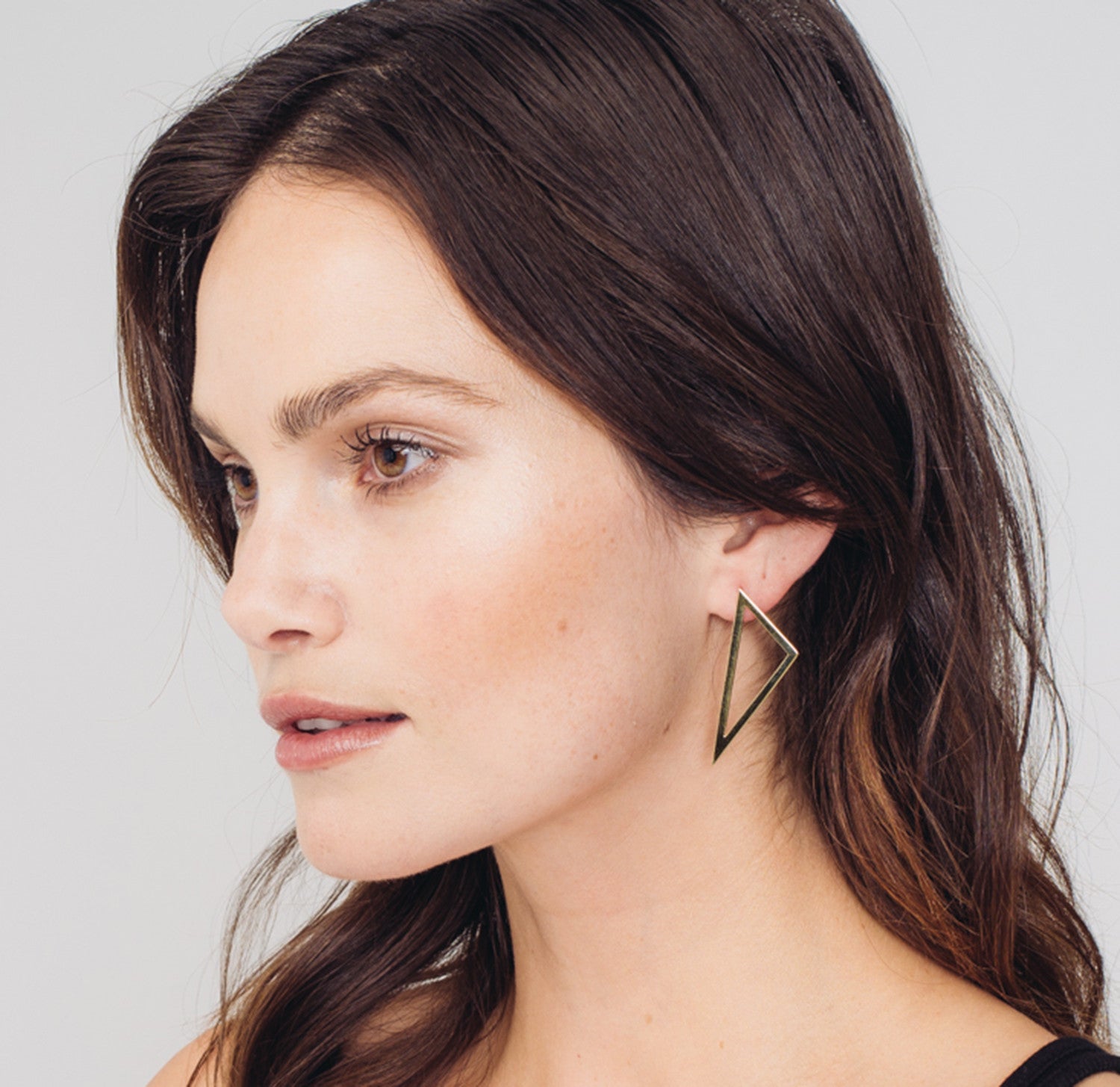 Large Triangle Earrings | Yellow Gold