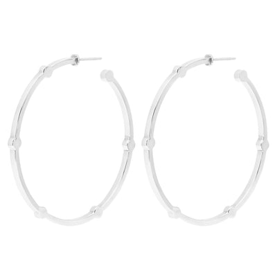 Large Cage Hoops | White Gold