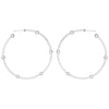 Large Cage Hoops with Diamonds on the Facets | White Gold
