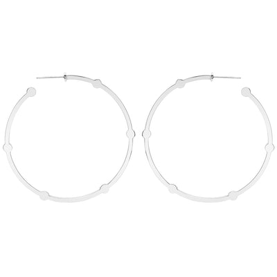 Large Cage Hoops | White Gold