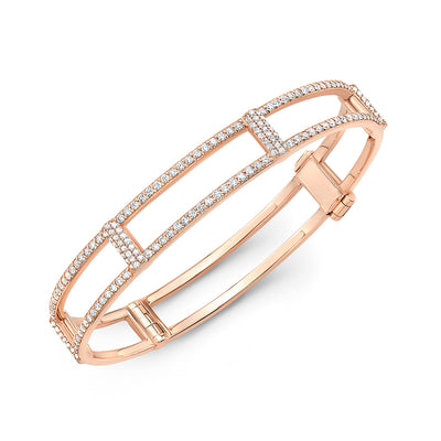 Locking Cage Bracelet | Rose Gold with All Diamonds