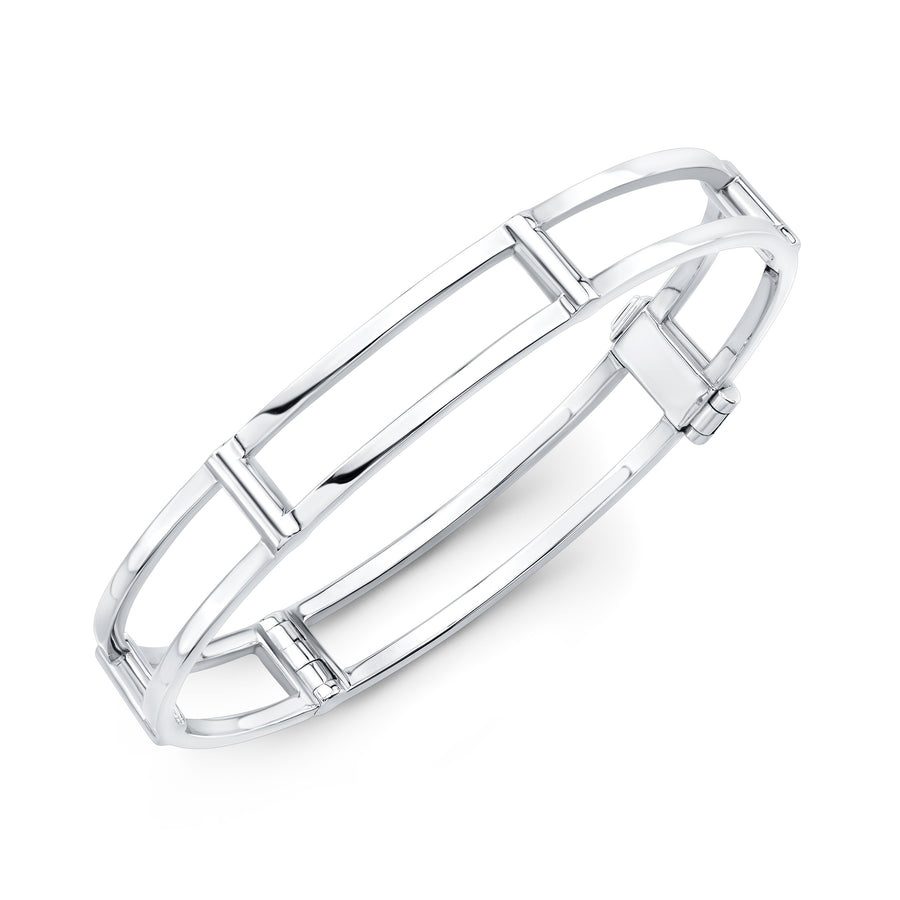 Locking Cage Bracelet | White Gold