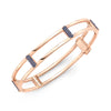 Locking Cage Bracelet | Rose Gold with Blue Sapphire Posts