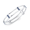 Locking Cage Bracelet | White Gold with Blue Sapphire Posts