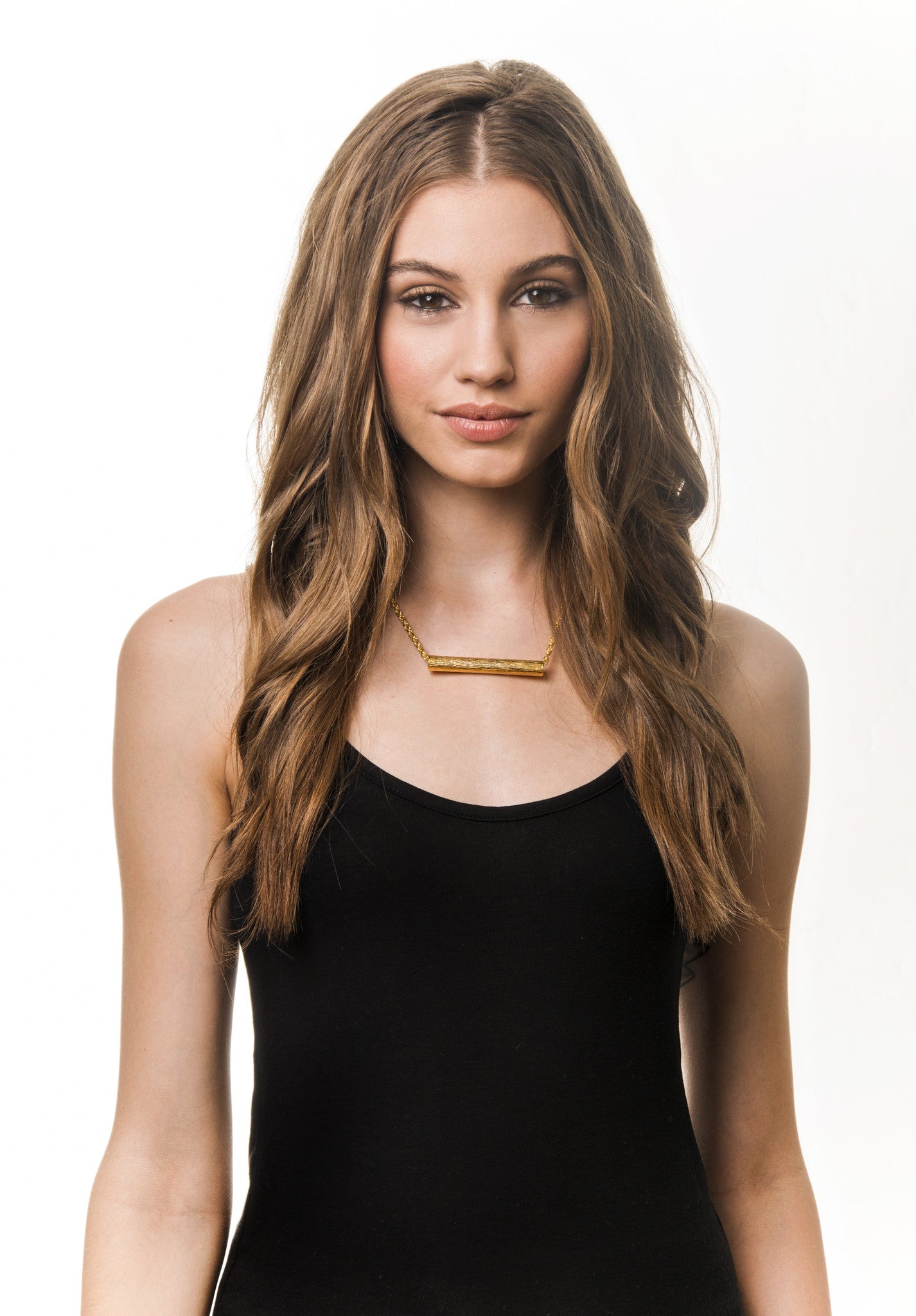 Long Tube Necklace | Gold