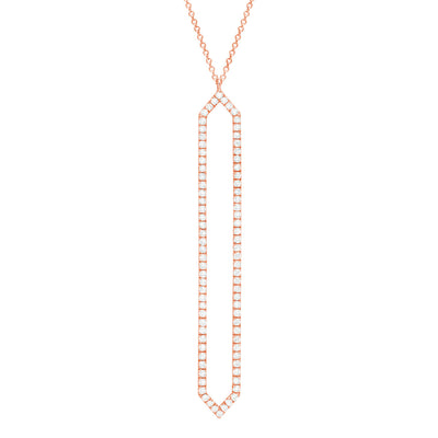 All Diamond Marquis Lariat | Rose Gold  Necklace Rachel Katz Jewelry