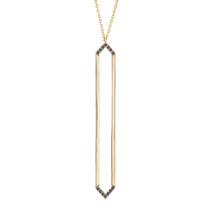 Marquis Lariat | Yellow Gold with Black Diamonds on Points