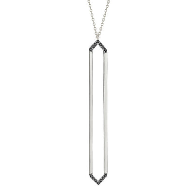 Marquis Lariat | White Gold with Black Diamonds on Points