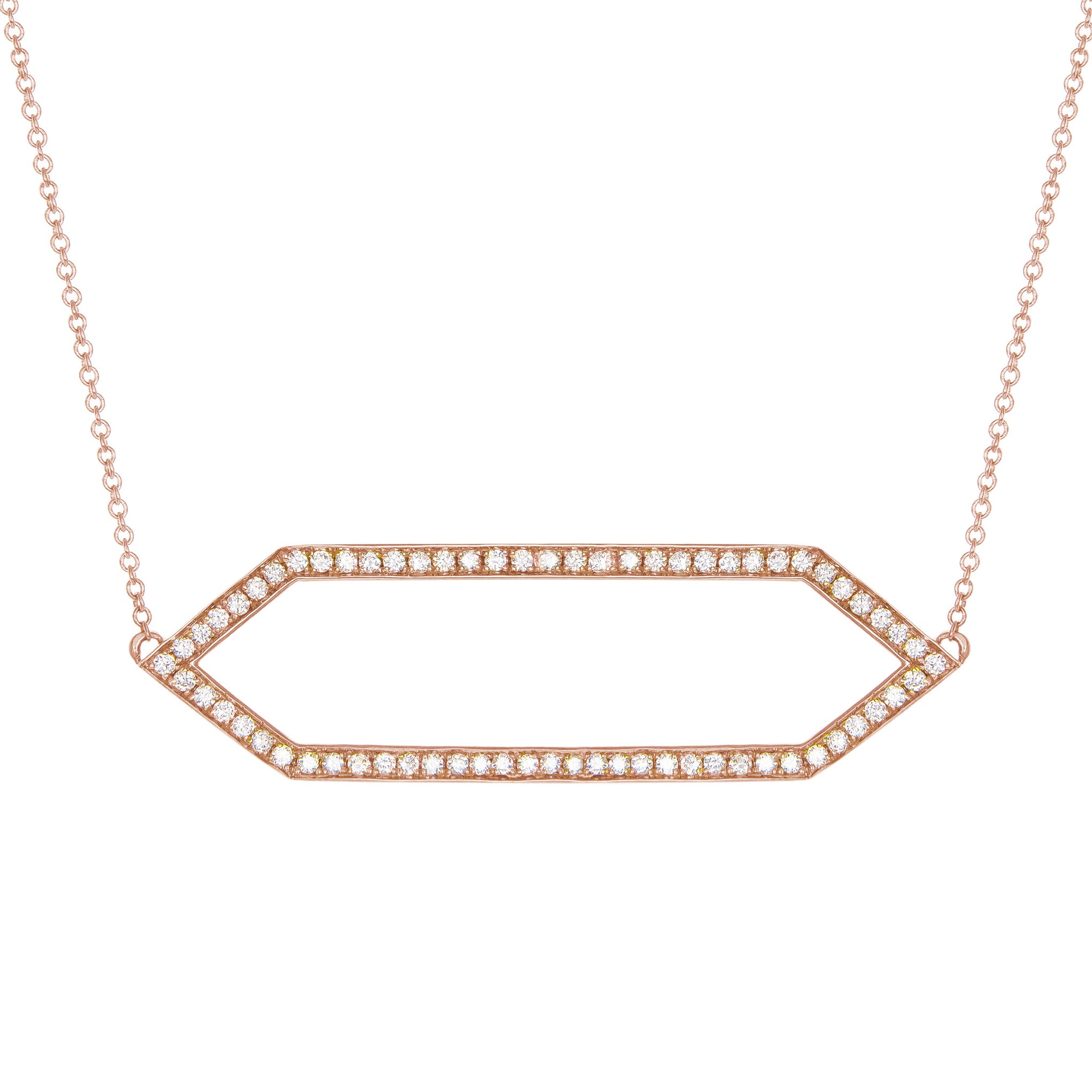 Large Diamond Marquis Necklace | Rose Gold