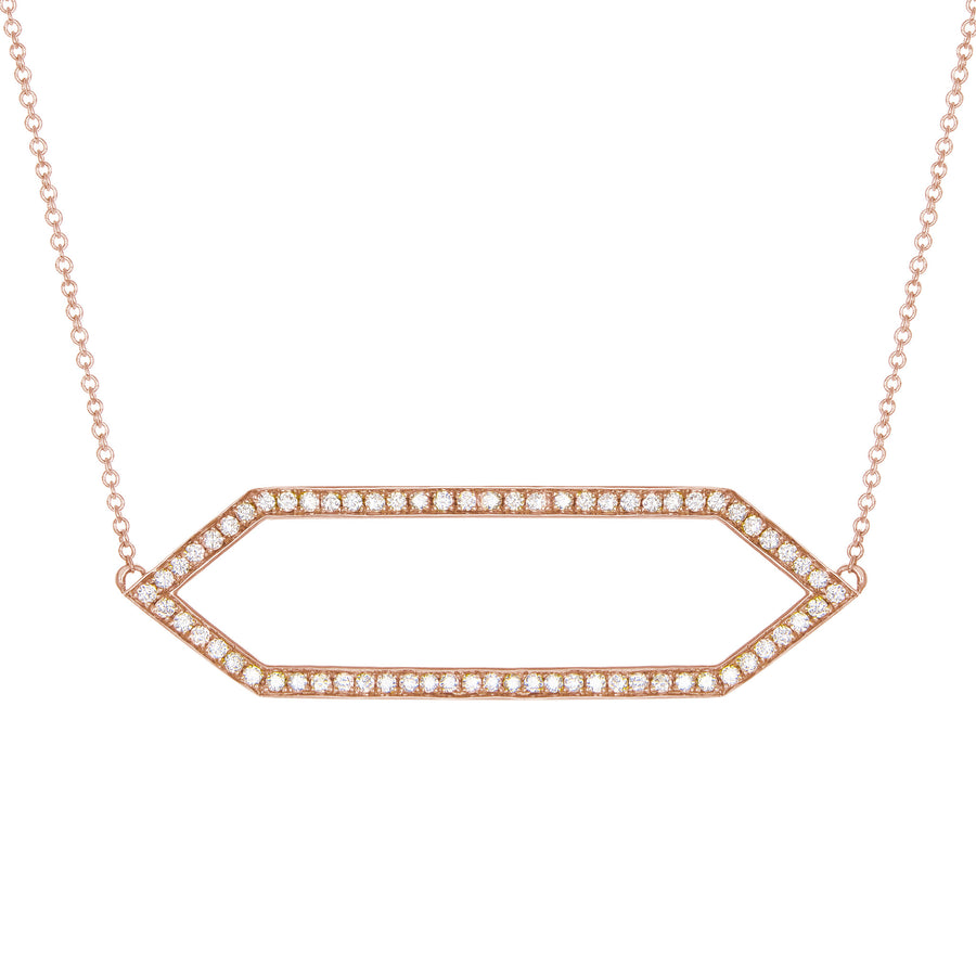 Large Diamond Marquis Necklace | Rose Gold