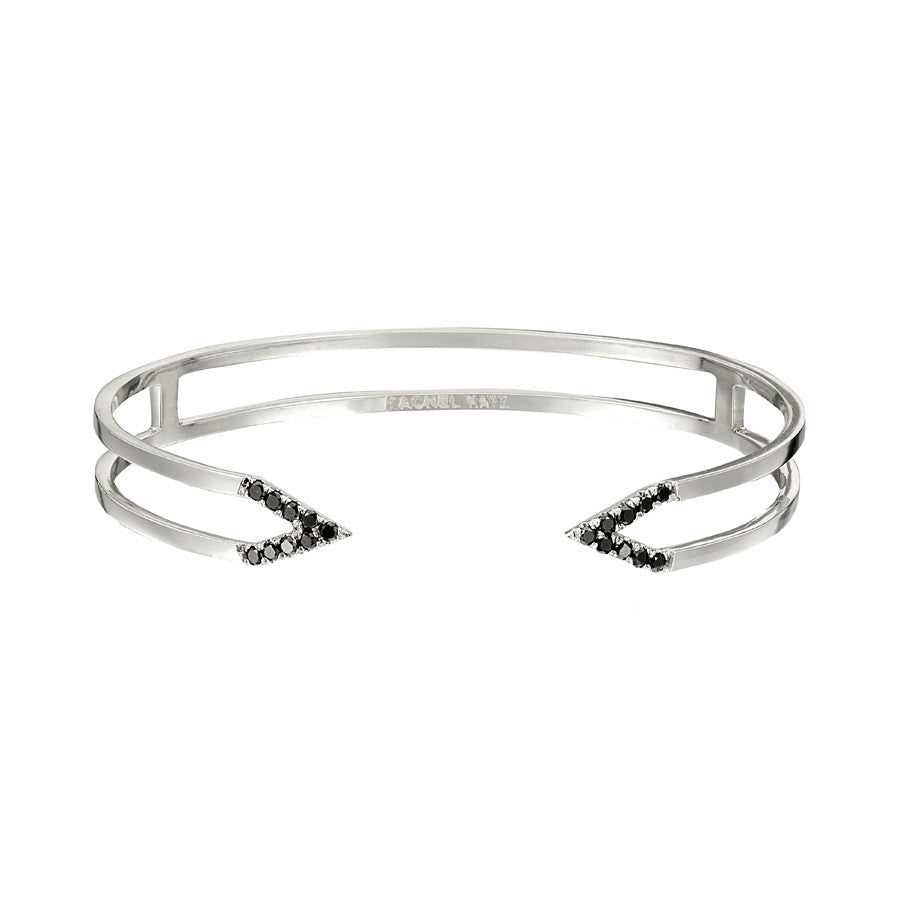 Black Diamond Dagger Cuff | White Gold  Bracelet Rachel Katz Jewelry