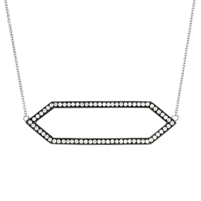 Large Diamond Marquis Necklace | Black Gold