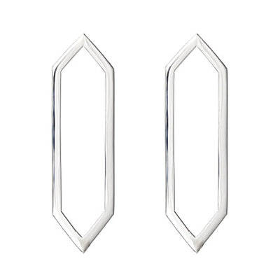 Large Marquis Earrings | White Gold