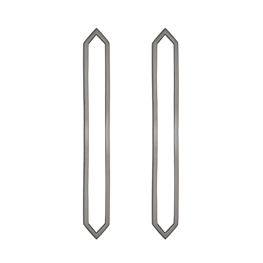 Long Marquis Earrings | Black Gold