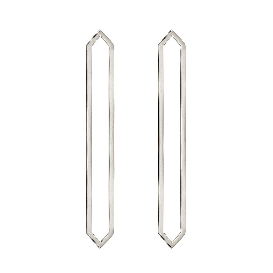 Long Marquis Earrings | White Gold