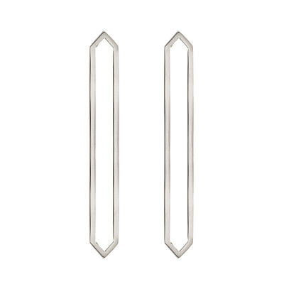 Long Marquis Earrings | White Gold