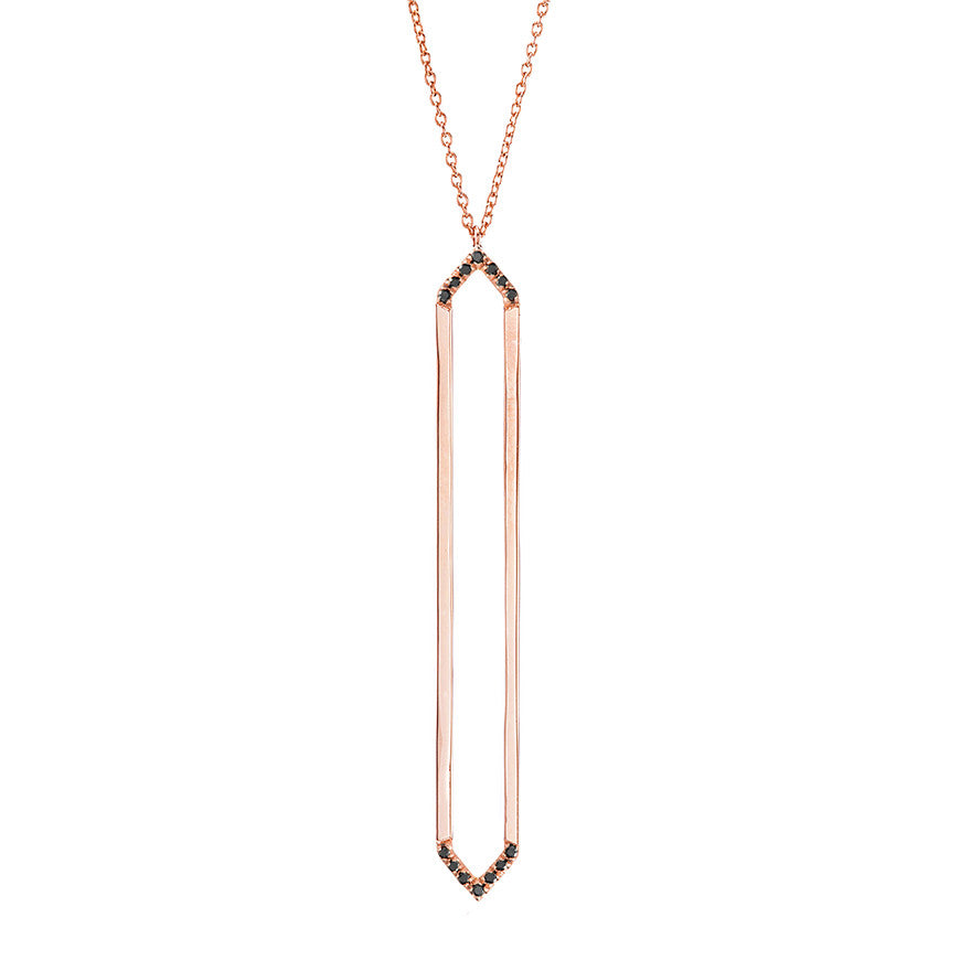 Marquis Lariat | Rose Gold with Black Diamonds on Points
