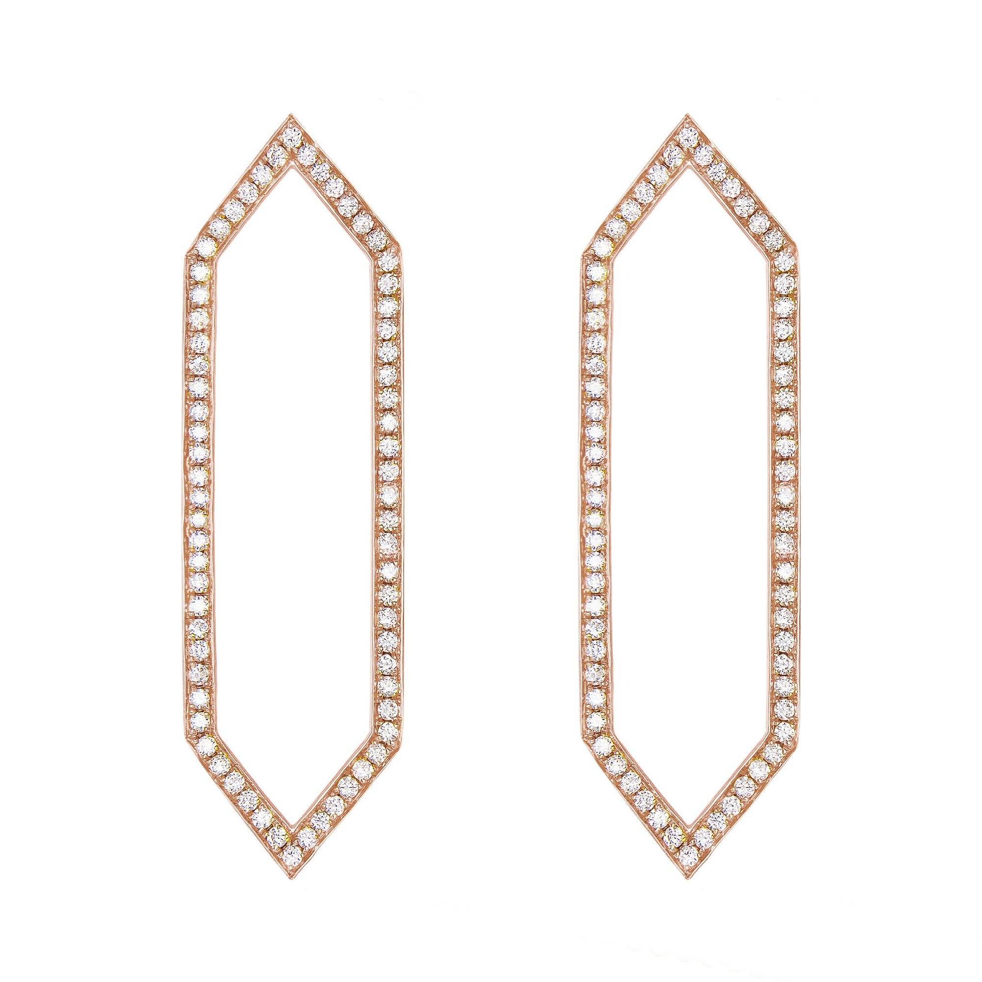 Diamond Large Marquis Earrings | Rose Gold