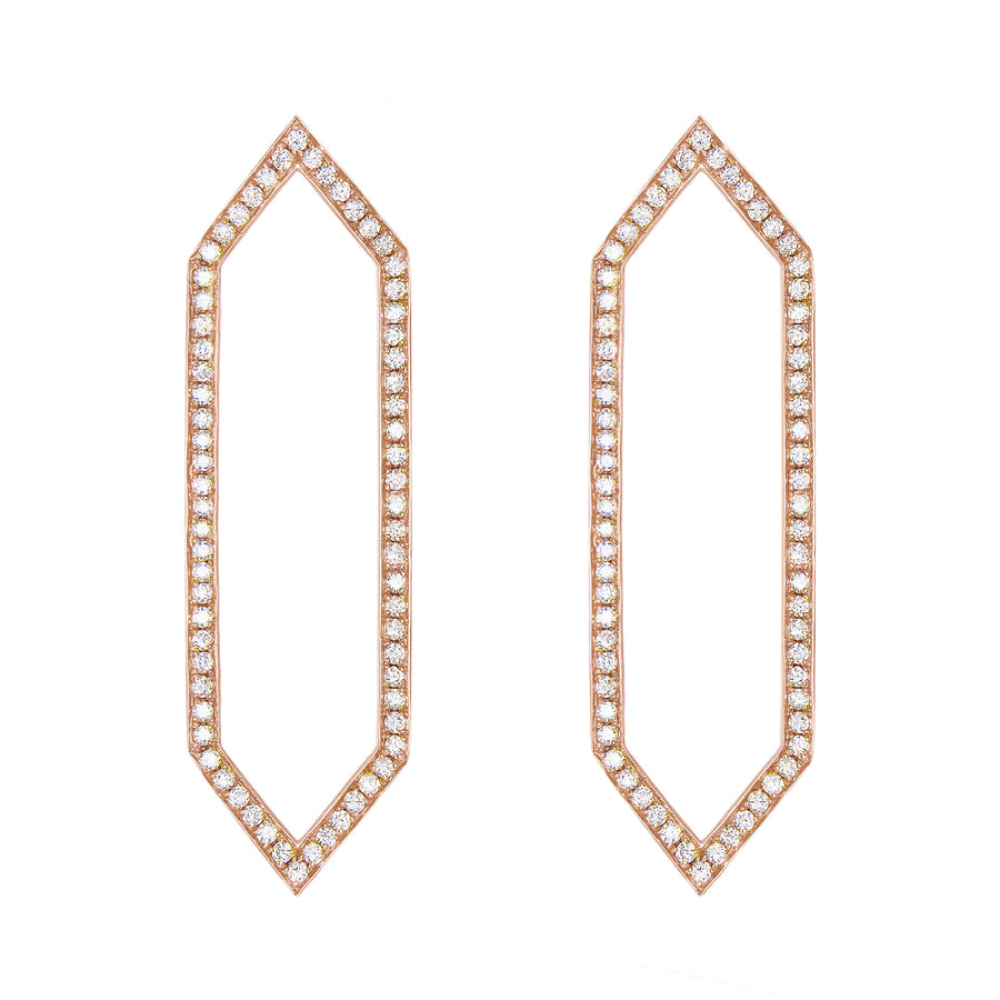 Diamond Large Marquis Earrings | Rose Gold