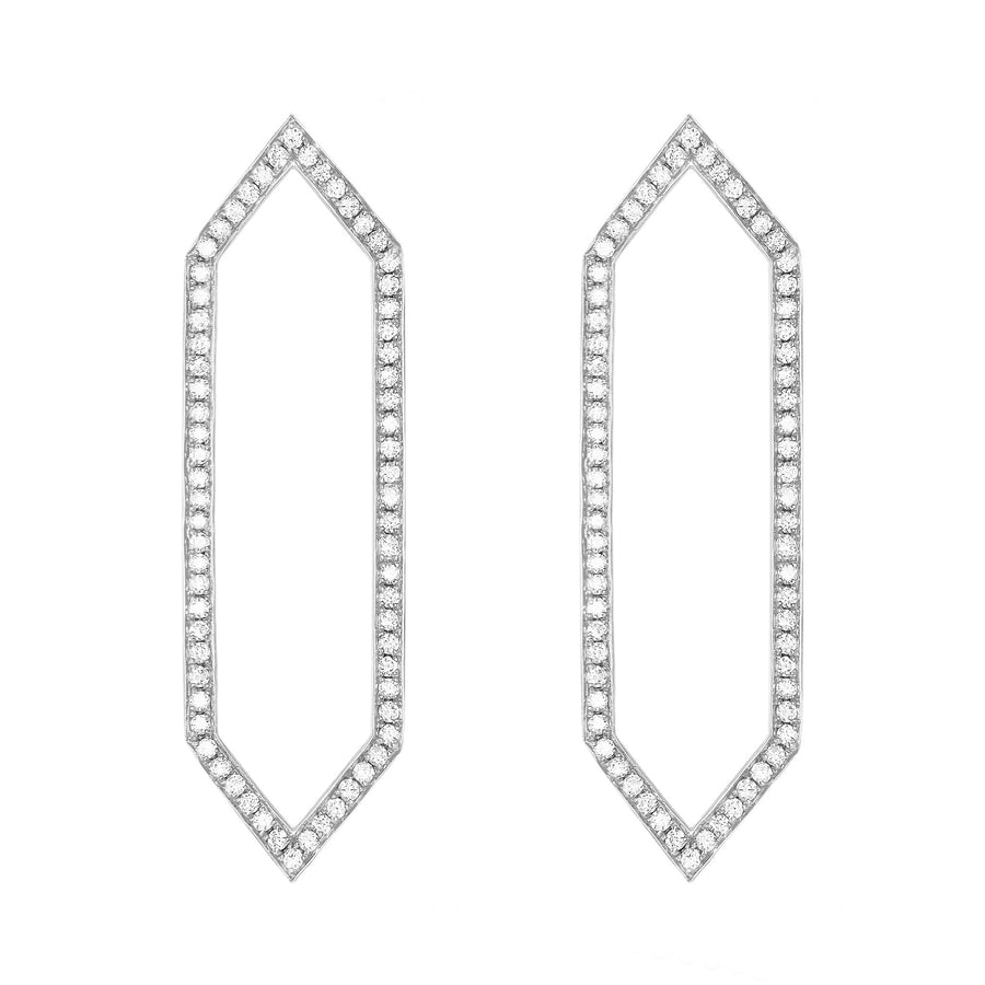 Diamond Large Marquis Earrings | White Gold