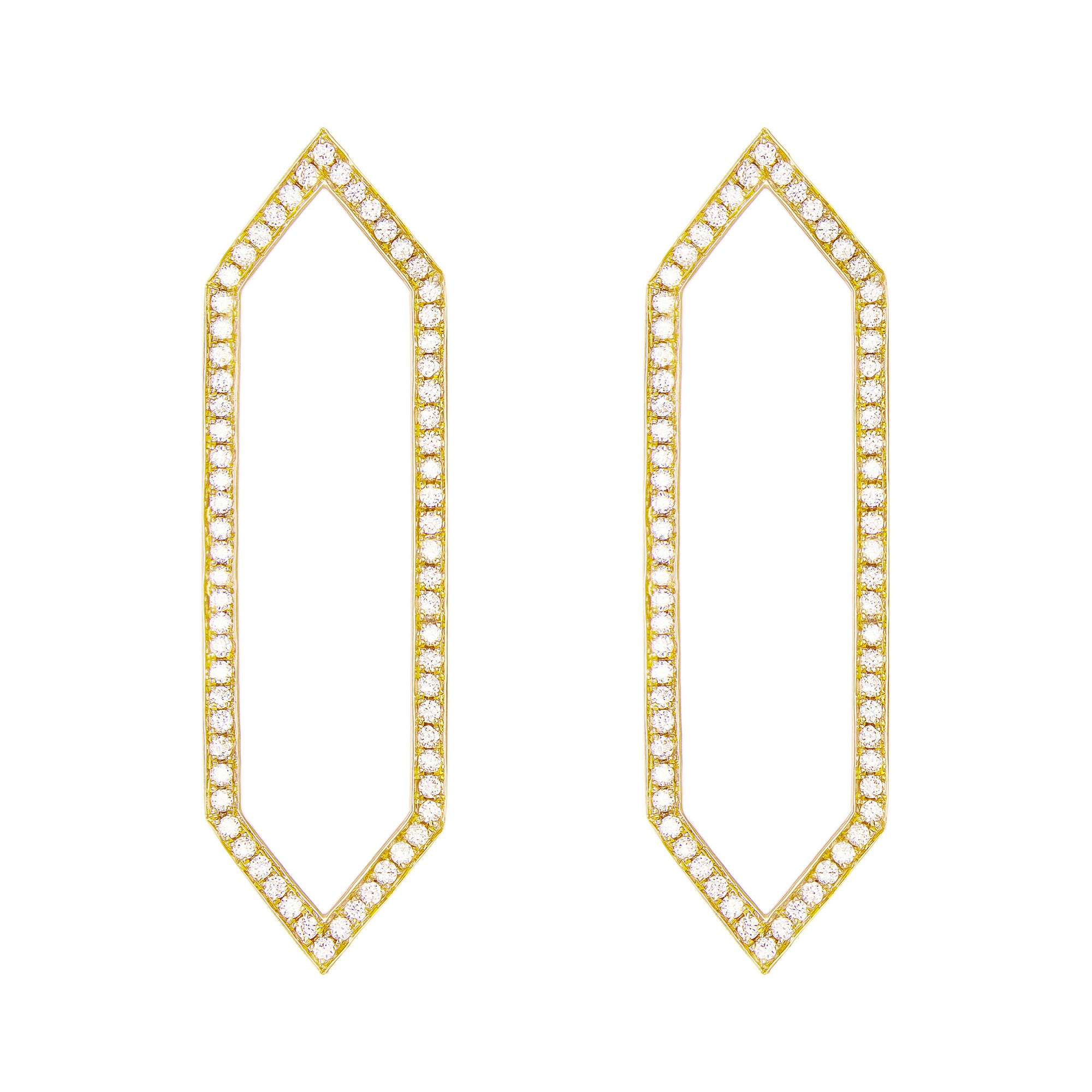 Diamond Large Marquis Earrings | Yellow Gold