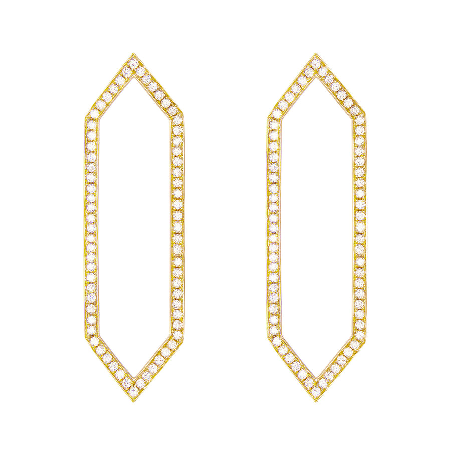 Diamond Large Marquis Earrings | Yellow Gold