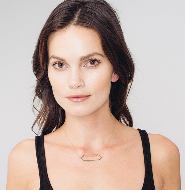 Large Marquis Necklace | White Gold