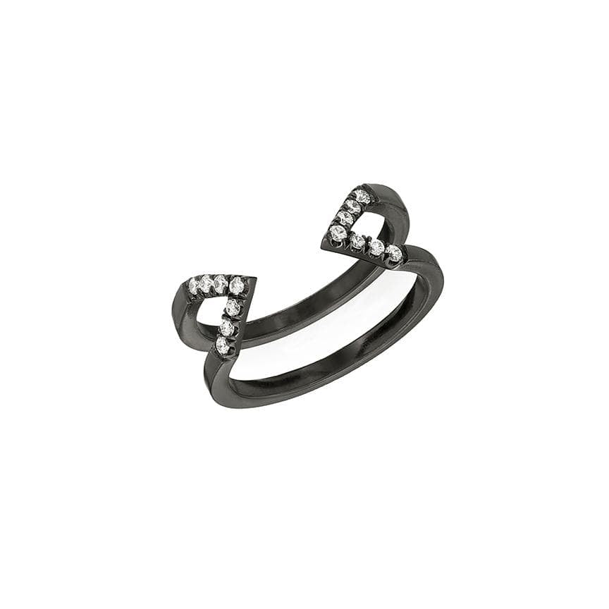 Diamond Dagger Ring - Midi | Black Gold