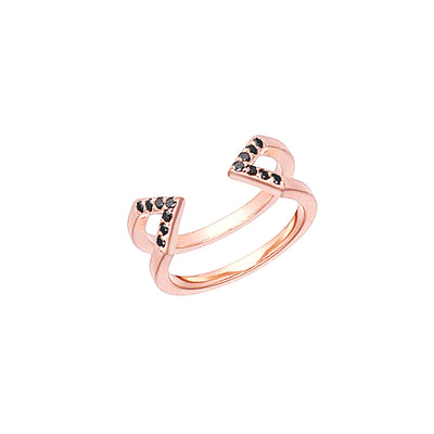 Black Diamond Dagger Ring - Midi | Rose Gold  Ring Rachel Katz Jewelry