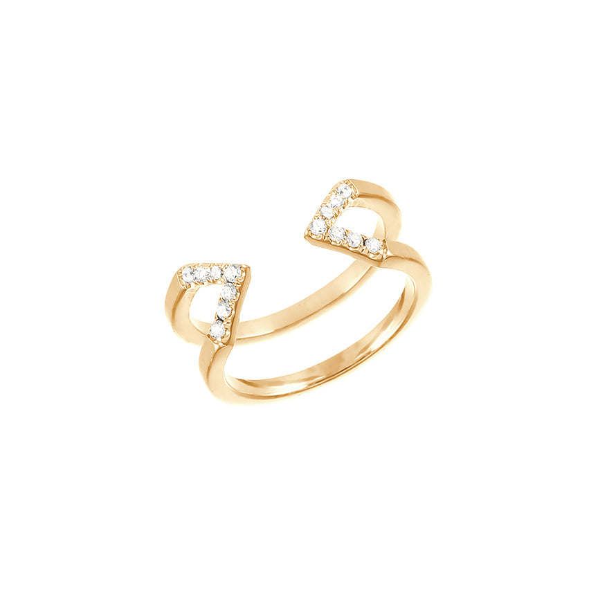 Diamond Dagger Ring - Midi | Yellow Gold