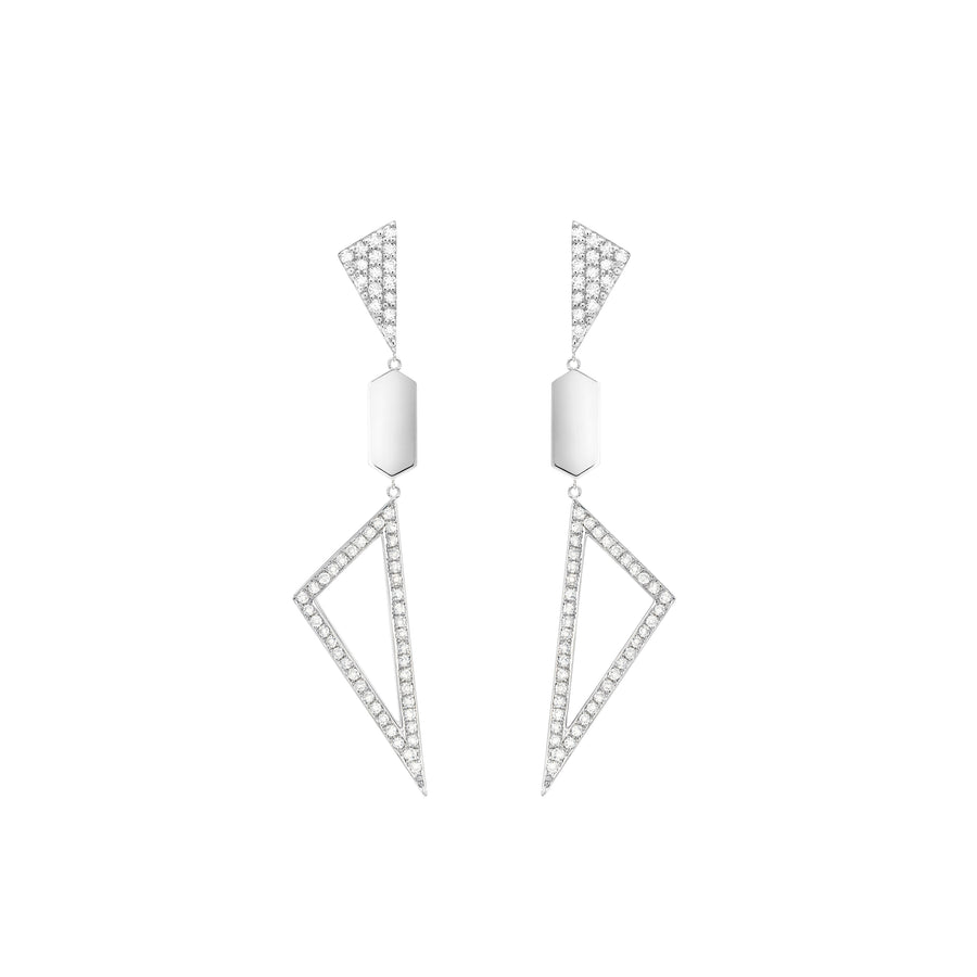 Multi Shape Earrings - Diamond - Top Bottom | White Gold